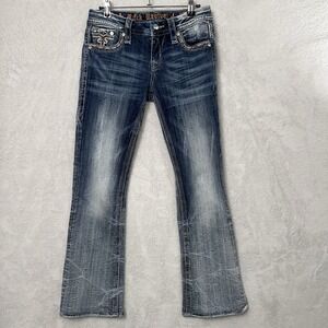 Rock Revival Jeans Size 26 (fits 28x28) Betty Boot Rhinestones Sequin Whisker